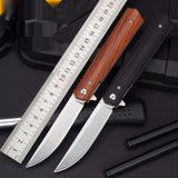 Outdoor D2 Steel Folding Fruit Knife Wooden Handle Folding Knife Wilderness Survival Sharp High Hardness Camping Knife