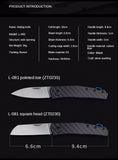 Wilderness Survival D2 Steel Folding Knife Military Knife Outdoor Sharp Carbon Fiber ZT Folding Knife Fruit Knife