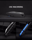 Wilderness Survival D2 Steel Folding Knife Military Knife Outdoor Sharp Carbon Fiber ZT Folding Knife Fruit Knife