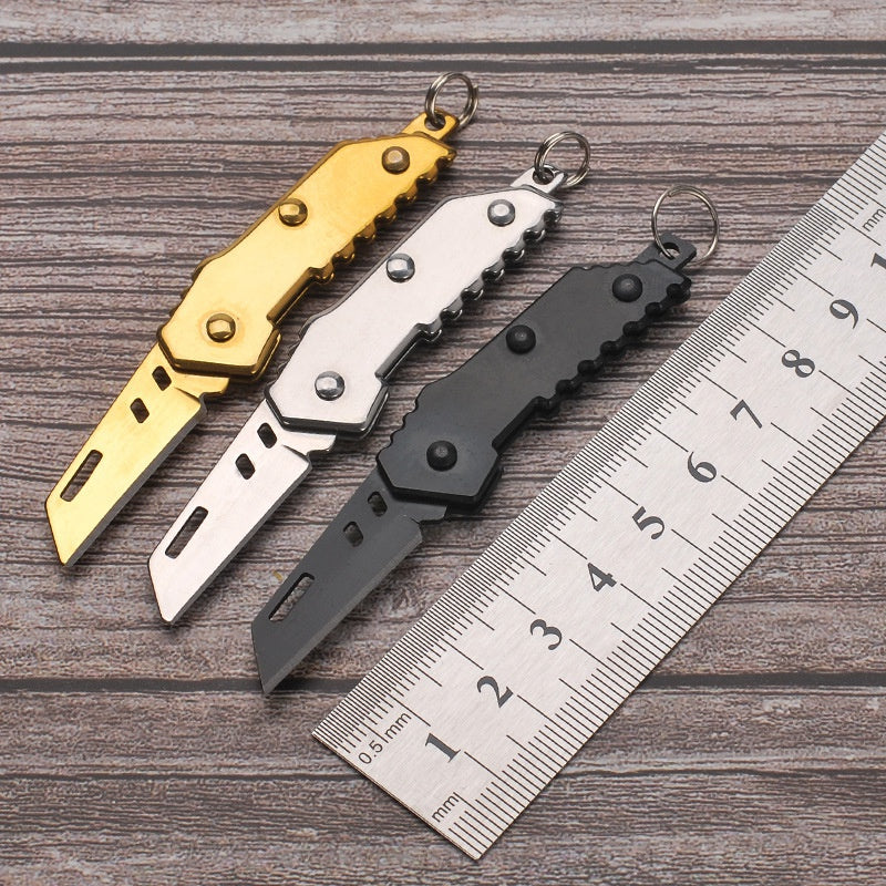 Handmade Pocket Keychain Multifunctional Mini Blade Knife, Folding Knife, Outdoor Tool, Portable Express Knife