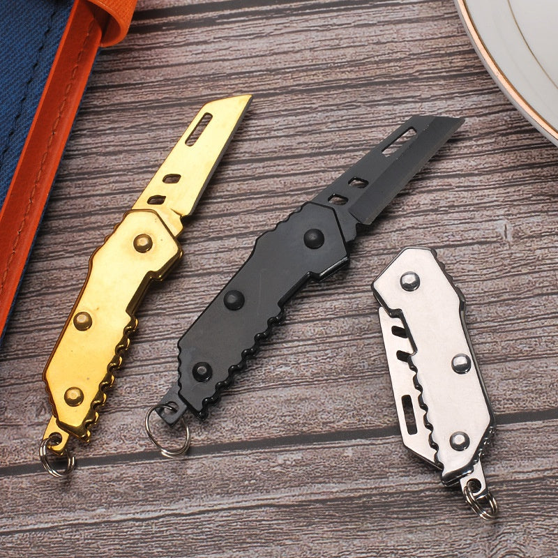 Handmade Pocket Keychain Multifunctional Mini Blade Knife, Folding Knife, Outdoor Tool, Portable Express Knife