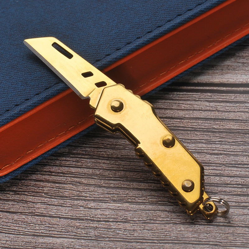 Handmade Pocket Keychain Multifunctional Mini Blade Knife, Folding Knife, Outdoor Tool, Portable Express Knife