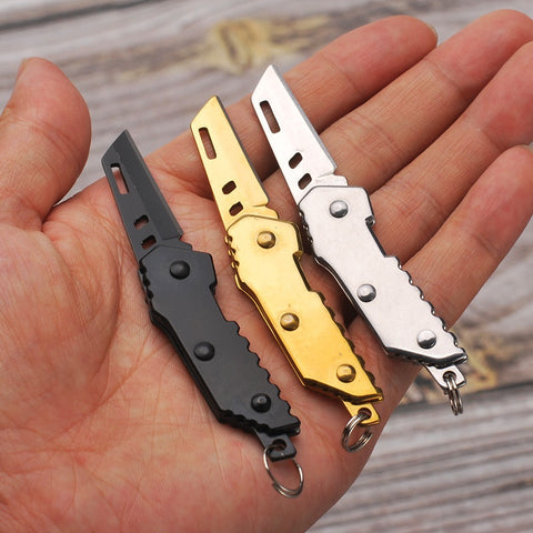 Handmade Pocket Keychain Multifunctional Mini Blade Knife, Folding Knife, Outdoor Tool, Portable Express Knife