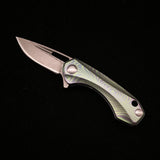 Portable Express Unpacking Keychain Knife Outdoor Mini Damascus Pocket Knife with Titanium Handle
