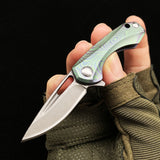 Portable Express Unpacking Keychain Knife Outdoor Mini Damascus Pocket Knife with Titanium Handle