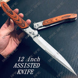 NEW HOT! Outdoor Dagger Hunting  Survival Camping EDC Stiletto Knives 12 INCH  OTF Spring Assist Knife Fold Stiletto Knifes Military Jungle Spring Assisted Knife