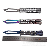 Practice all-steel butterfly training knife folding knife Multi-function tool without edged safety scalpel
