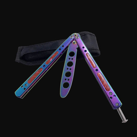 Outdoor safety folding knife, practice knife, stainless steel, unblade butterfly training knife