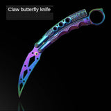 Stainless steel magnetic butterfly unblade butterfly training knife paw scimitar play cool self-defense folding knife tool