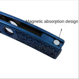 Stainless steel magnetic butterfly unblade butterfly training knife paw scimitar play cool self-defense folding knife tool