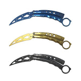 Stainless steel magnetic butterfly unblade butterfly training knife paw scimitar play cool self-defense folding knife tool