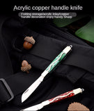 Exquisite Acrylic Peeling Knife Stainless Steel Multi-function Fruit Knife Express Unpacking Folding Knife
