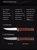 Portable folding knife sharp camping survival knife fruit knife outdoor knife Damascus pattern folding knife with wooden handle magic pen