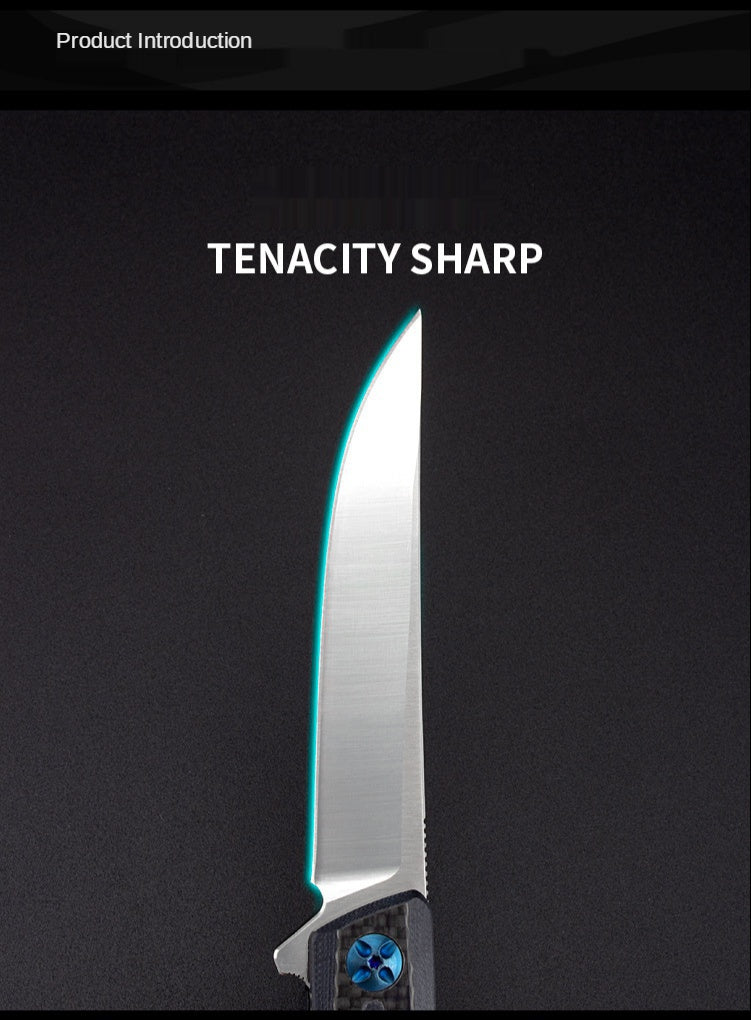 Outdoor Knife Jungle Adventure High Quality Folding Knife Stainless Steel Carbon Fiber D2 Steel Bearing Folding Knife