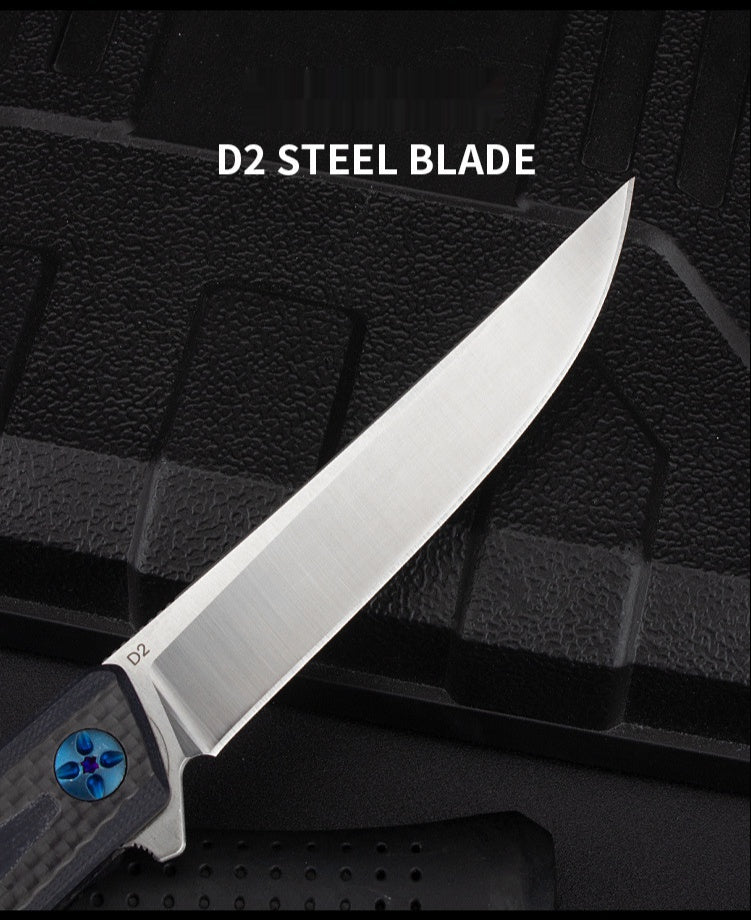 Outdoor Knife Jungle Adventure High Quality Folding Knife Stainless Steel Carbon Fiber D2 Steel Bearing Folding Knife