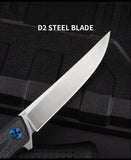 Outdoor Knife Jungle Adventure High Quality Folding Knife Stainless Steel Carbon Fiber D2 Steel Bearing Folding Knife