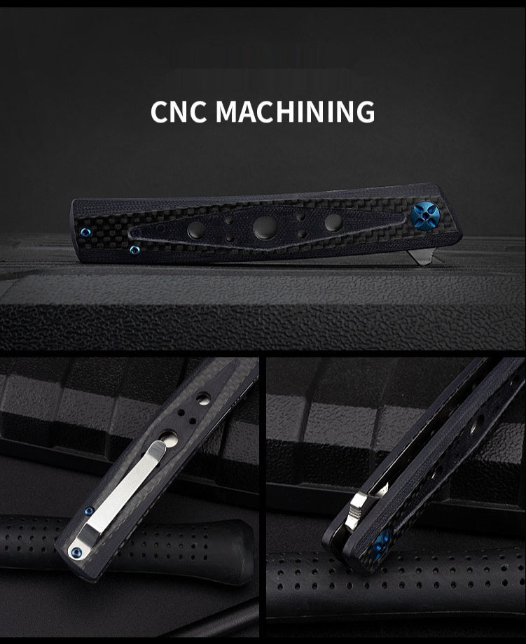 Outdoor Knife Jungle Adventure High Quality Folding Knife Stainless Steel Carbon Fiber D2 Steel Bearing Folding Knife