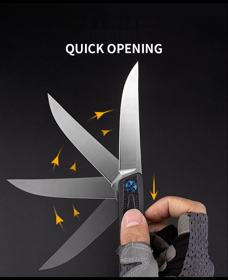Outdoor Knife Jungle Adventure High Quality Folding Knife Stainless Steel Carbon Fiber D2 Steel Bearing Folding Knife