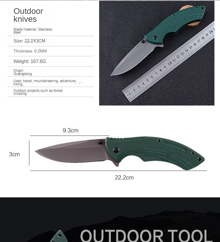 G10 handle high hardness and sharp folding knife outdoor camping survival folding knife factory direct self-defense pocket knife