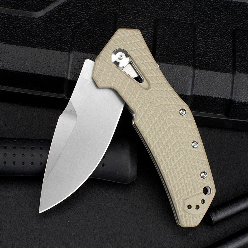 Outdoor Knife Camping Defense Height Hardness Folding Knife G10 Folding Knife Stainless Steel Military Knife