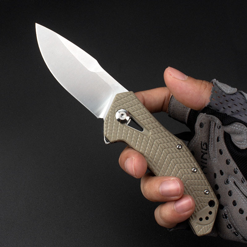 Outdoor Knife Camping Defense Height Hardness Folding Knife G10 Folding Knife Stainless Steel Military Knife