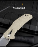 Outdoor Knife Camping Defense Height Hardness Folding Knife G10 Folding Knife Stainless Steel Military Knife