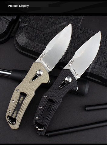 Outdoor Knife Camping Defense Height Hardness Folding Knife G10 Folding Knife Stainless Steel Military Knife