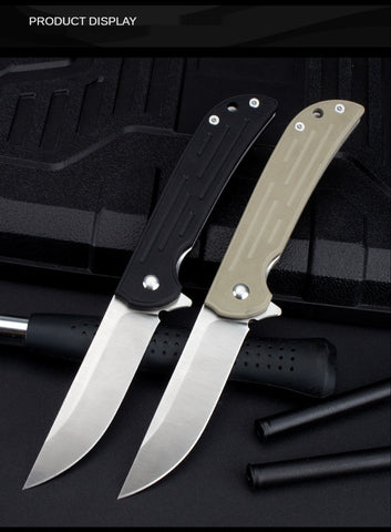 Outdoor D2 Steel Field Survival Folding Knife Military Knife Portable G10 Stainless Steel Folding Fruit Knife