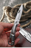 Mini folding knife outdoor stainless steel self-defense portable folding knife fruit knife camping knife pocket knife