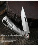 Mini folding knife outdoor stainless steel self-defense portable folding knife fruit knife camping knife pocket knife