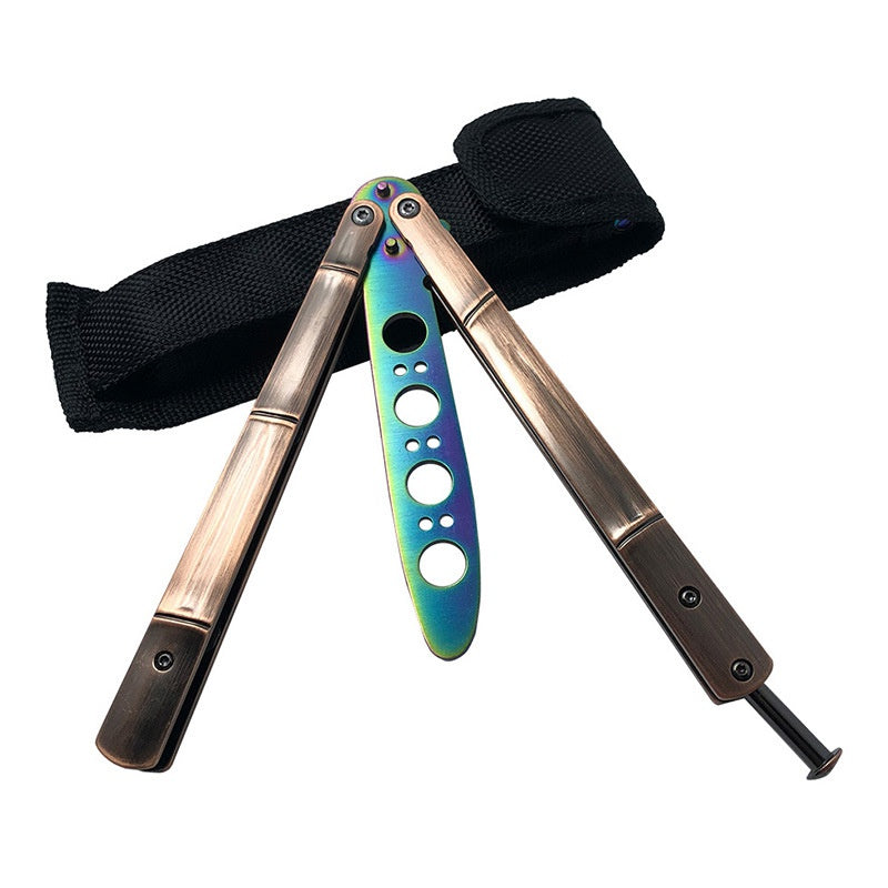 Factory direct multi-function bamboo butterfly folding knife outdoor folding knife beginners play cool training tool