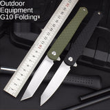 Outdoor D2 steel pocket knife folding knife camping self-defense knife military knife stainless steel folding knife survival knife