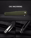 Outdoor D2 steel pocket knife folding knife camping self-defense knife military knife stainless steel folding knife survival knife