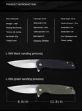 Outdoor self-defense camping sharp stainless steel bearing folding knife knife folding G10 pocket knife fruit knife