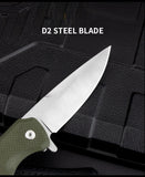 Outdoor self-defense camping sharp stainless steel bearing folding knife knife folding G10 pocket knife fruit knife