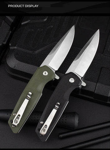 Outdoor self-defense camping sharp stainless steel bearing folding knife knife folding G10 pocket knife fruit knife