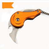 Mini folding knife portable portable knife outdoor multi-function key bottle opener multi-function self-defense scimitar folding tool