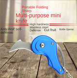Mini folding knife portable portable knife outdoor multi-function key bottle opener multi-function self-defense scimitar folding tool