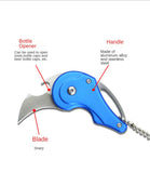 Mini folding knife portable portable knife outdoor multi-function key bottle opener multi-function self-defense scimitar folding tool