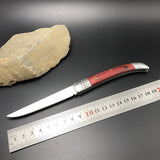 Slim camping knife Self-defense knife Color wooden folding knife Stainless steel exquisite portable knife
