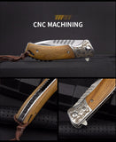 Camping Survival Knife Tactical Outdoor Folding Knife Wooden Handle Knife D2 Steel High Hardness Folding Knife Mini Knife