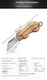 【Free gift】Mini Key Knife Pocket Knife Creative Peanut Shape Necklace Knife Carry Stainless Steel Portable Folding Knife