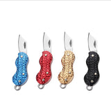 【Free gift】Mini Key Knife Pocket Knife Creative Peanut Shape Necklace Knife Carry Stainless Steel Portable Folding Knife