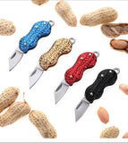 【Free gift】Mini Key Knife Pocket Knife Creative Peanut Shape Necklace Knife Carry Stainless Steel Portable Folding Knife