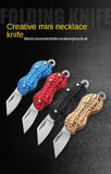 【Free gift】Mini Key Knife Pocket Knife Creative Peanut Shape Necklace Knife Carry Stainless Steel Portable Folding Knife