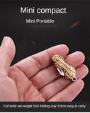 【Free gift】Mini Key Knife Pocket Knife Creative Peanut Shape Necklace Knife Carry Stainless Steel Portable Folding Knife