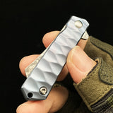 Self-defense Keychain Pocket Knife Damascus Steel Titanium Handle Mini Bistop EDC Gift Pocket Knife