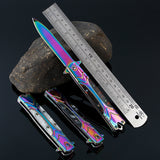 Mini handbag knife retro design outdoor knife self-defense creative mirror light folding knife high hardness folding knife