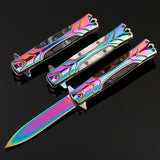 Mini handbag knife retro design outdoor knife self-defense creative mirror light folding knife high hardness folding knife
