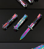 Mini handbag knife retro design outdoor knife self-defense creative mirror light folding knife high hardness folding knife